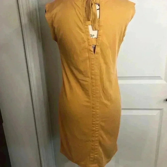 Sigrid Olsen Ladies Dress XS Mustard Color Ties In the back - Picture 2 of 4